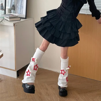 Noi Femeile Tricot Încălzit De Picior Harajuku Stele Model Os Decor Cizme Pantofi Mansete Acoperă Toamna Iarna Casual Pornire De Cald Capac