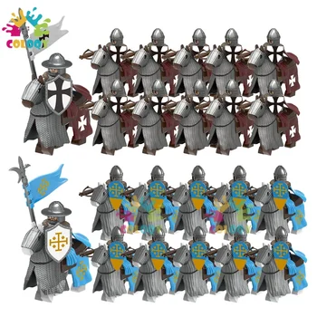 Noi Jucării Pentru Copii De Varsta De Mijloc Cavalerie Blocuri Cavaler Templier Mini Figurine De Acțiune Cal De Război Jucării Pentru Copii, Zile De Nastere Cadouri