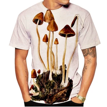 Noua lista Bărbați/Femei Imprimate 3D Mănânce Ciuperci Camping Vintage Maneca Scurta Streetwear Hipster T-Shirt