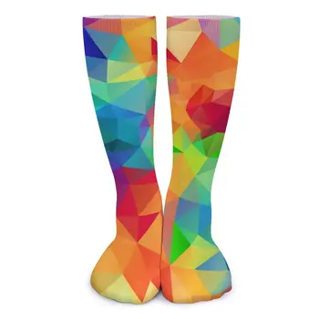Ombre De Imprimare Ciorapi Colorate Poligon Grafic Noutate Șosete De Iarnă Non Alunecare Șosete Pentru Femei, Bărbați În Aer Liber Șosete Moale