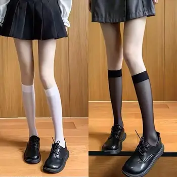 Pentru Femei Lolita Echipajului Sosete Harajuku Culoare Solidă Vițel Sosete Pentru Femei Șosete Mijlocul Ciorapi Sex Feminin Ciorapi De Mătase Șosete
