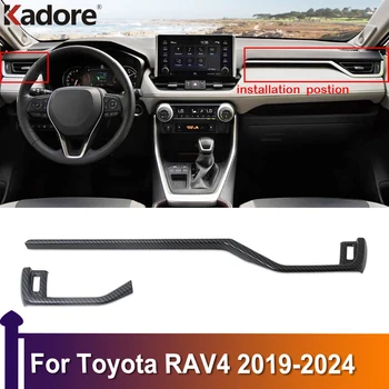 Pentru Toyota RAV4 RAV 4 2019-2022 2023 2024 Partea Frontală Aer condiționat de Ventilație de Evacuare a Acoperi Tapiterie Auto Autocolant Accesorii din Fibra de Carbon