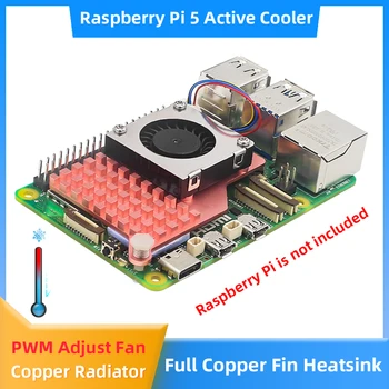 Raspberry Pi 5 Active Cooler de Cupru Radiatorului Radiator Fin de Silicon Termic Conductiv Pad Reglabil nematodului lemnului de pin Fan pentru RPI 5 PI5