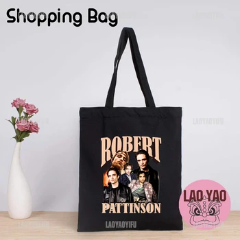 Robert Pattinson Geanta Shopper pentru Femei Estetice Saci Totebag Tote Shopping Femeie Cârpă Pânză Mare, Student la Universitatea de Umăr