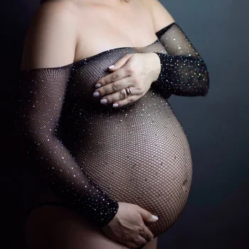 Rochii de maternitate Foto Corpul Strasuri de Cristal Body Duș pentru Copii Imbracaminte pentru Femei Gravide