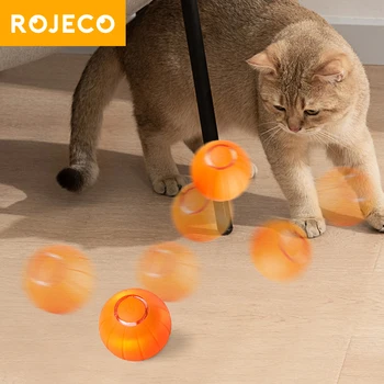 ROJECO Pisica Inteligent Jucarii Interactive Automată Viguros Cat Mingea de Companie Inteligent Minge de Rulare Pentru Pisici LED Auto Mișcare de Pisică de Interior Jucarii