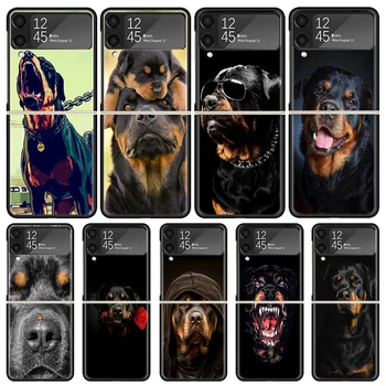 Rottweiler Câine Caz de Telefon pentru Samsung Galaxy Z Flip3 5G Flip4 Flip5 Negru Capac Greu Z Flip 5 4 3 PC Shell Zflip3 Coque