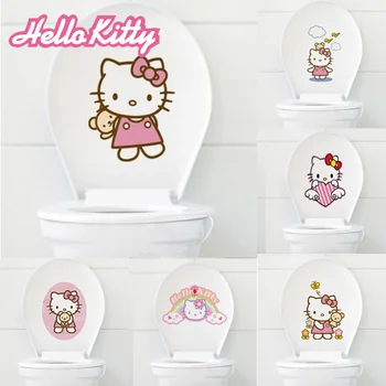 Sanrio Hello Kitty Toaletă Autocolant Anime Drăguț DIY Baie Decor Acasă Desene animate Impermeabil Creative PVC Arta de Perete Decalcomanii