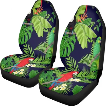 Scaun auto Acoperă Vehiculul s Tropicale cu Frunze de Palmier și Papagal Tucani Flori Exotice și Păsări Protector Perna