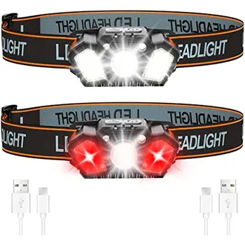 Senzor de mișcare Faruri LED USB Reîncărcabilă Lumina Roșie Faruri 5Modes Portabil Mini Lanterna de Cap Impermeabil pentru Camping de Funcționare