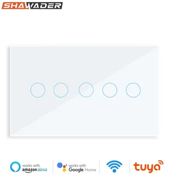 Shawader Tuya WIFI Inteligent Întrerupător de Lumină Atingeți Panou de Sticlă Wireless Interuptor 4/5/6 Banda de Control de la Distanță de către Alexa de Start Google