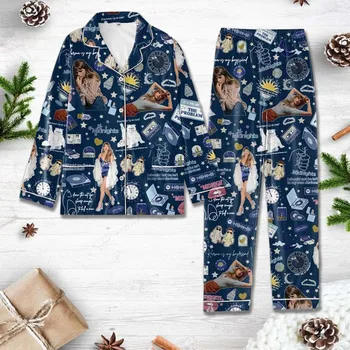 Taylor Imprimat Tricouri si pantaloni de Pijamale Femei cu maneci Lungi Potrivire-set Pantaloni de Pijama-set Pijamale Acasă-uzura Lounge