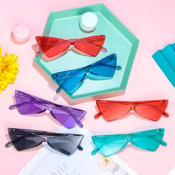 Una Bucata Triunghi ochelari de Soare Moda fără ramă Bomboane de Culoare de Partid Ochelari de Soare Nuante pentru Adulți