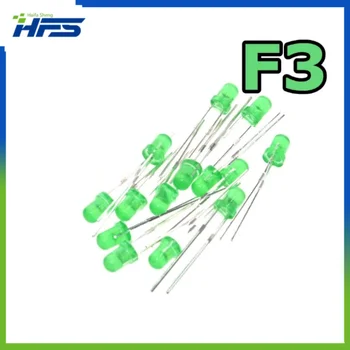 Verde F3 3mm LED-diodă emițătoare de lumină 570-575nm 1000 piese