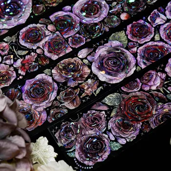 Vintage Mountain Rose Purpuriu Florale Washi de COMPANIE pentru Luare de Card DIY Scrapbooking Plan Autocolant Decorativ