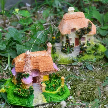 Zână Grădină În Miniatură Rășină Casa Vila Micro Peisaj Bonsai Ornament Decor Mini Casa Vila In Miniatura Meserii, Jucarii Copii, Cadouri